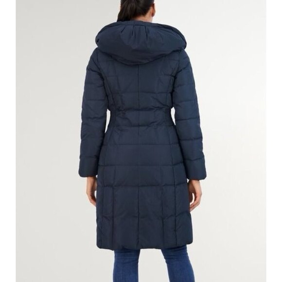 Cole Haan Signature Taffeta Hooded Down Coat 40” Womens XS Read - Picture 2 of 12